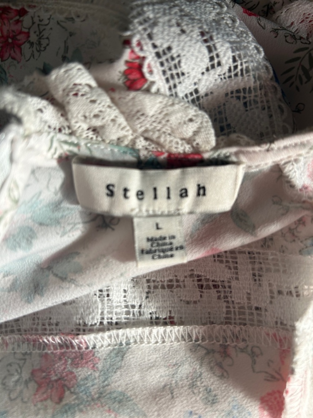 Anthropologie Stellah SZ L White Floral Dress Romantic Cottage Boho Coquette - Picture 14 of 16